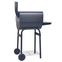 vidaXL Barbacoa de carbón con ahumador y estante inferior negro - details 3