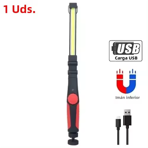 Lámpara De Trabajo LED COB Recargable Con Luz 360° Rotativa Y Plegable Super Brillante Para Reparación De Coches Luz Portátil Con Batería Incluida - 1