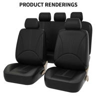 Funda De Asiento De Coche De Cuero PU Transpirable Cubierta Completa Para 5 Sitios Ajuste Con Airbag Compatible Con Todas Las Estaciones - details 6