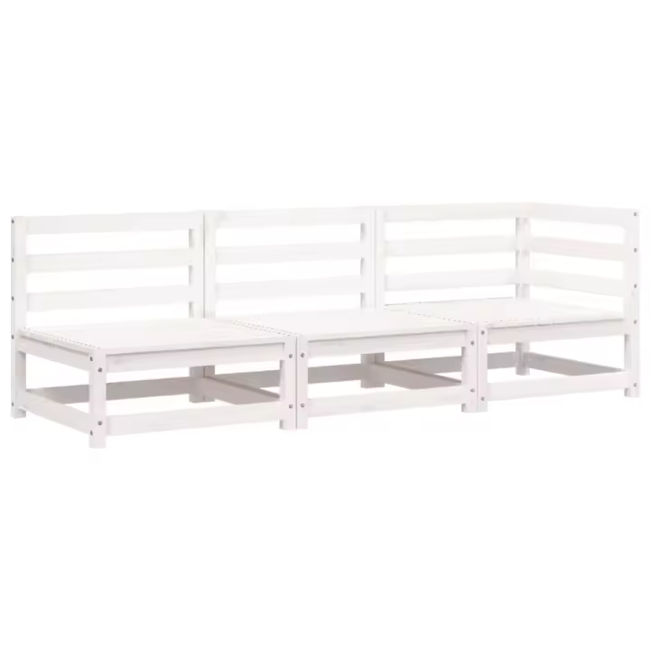 vidaXL Sofá de jardín de 3 plazas madera maciza de abeto Douglas Pino natural, Pino blanco, Marrón pino Conjunto Terraza Muebles Jardín Exterior Juego de Muebles de jardín Mueble Jardín Exterior Muebles de Salon Exterior - 1
