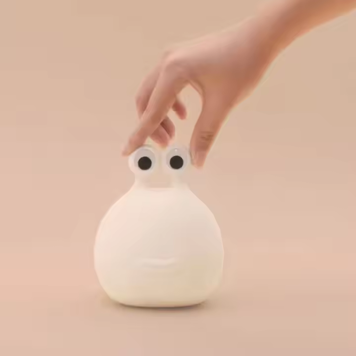Lámpara De Noche Rechargeable USB Con Control Táctil Y Tiempo De Slug Lindo Y Suave Para Decoración Del Dormitorio Luz Suave Para Dormir - 1