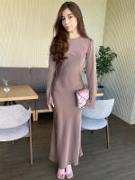 Vestido Maxi Elegante Para Mujer Con Cintura Alta Manga Larga Slim Fit Vestido Largo De Fiesta Casual Lujo Otoño Vestido Synthético - details 10
