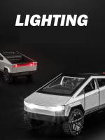 Modelo De Coche Tesla Cybertruck a Escala 1:36 Para Niños Con Sonido Y Luz Camión De Metal Juguete Educativo Para Niños Regalo De Navidad - details 2