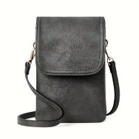 Bolso Bandolera De Cuero PU Minimalista Y Moda Para Mujer Bolsa De Teléfono Móvil Diseñadora Bolsa Pequeña De Hombro Sencillo - details 9