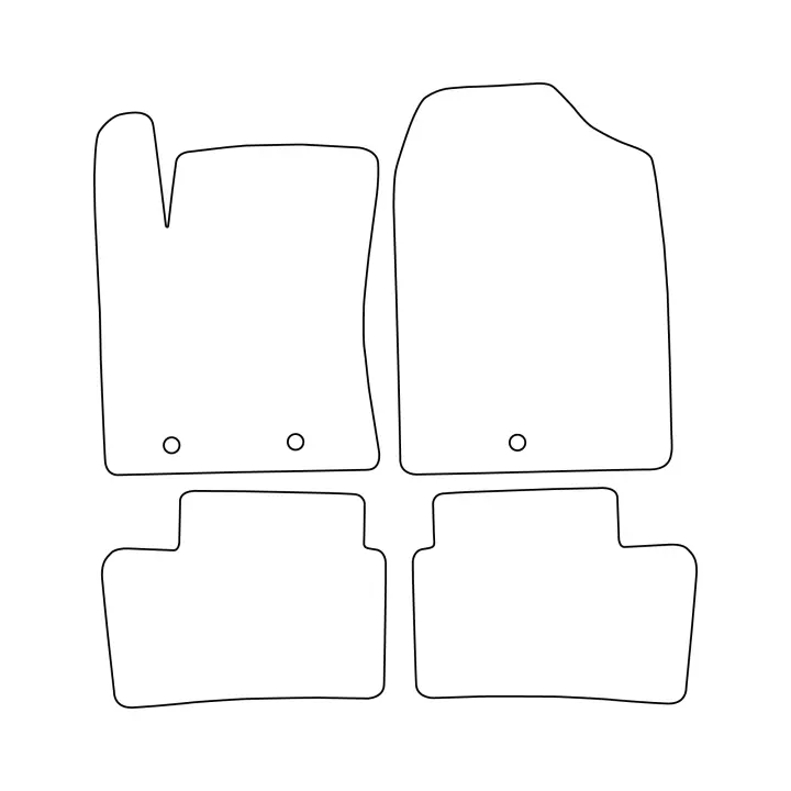Juego de alfombrillas de terciopelo para Hyundai i10 II 2013-2019 - acabado rojo - 1