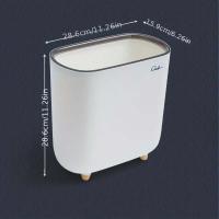 Basurero De Inodoro 1pc Bin De Basura Delgado De Plástico Con Tapa Canasta De Almacenamiento De Residuos Pequeña Y Estrecha Para El Hogar - details 6