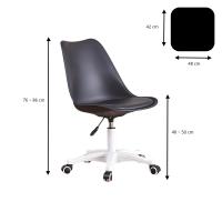 LUTODY - Silla oficina giratoria regulable, Asiento polipiel cuero sintético, Despacho escritorio, Estilo nórdico ergonómico, Con rueda suave - details 5