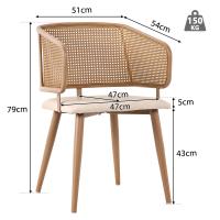 Conjunto de Mesa y Silla de Madera, Diseño único con sillas de Trinquete, Cojines envuelve en Cuero de PU, Muebles para el hogar elegantes y Sencillos - details 12