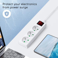 Aigostar Regleta alargador de 3 Tomas con Interruptor y Protección Infantil, 1.5 /5M, Blanco, 16A 250V - details 5