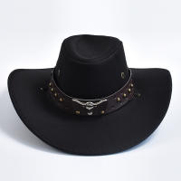 Sombrero De Vaquero Vintage De Seda Artificial Con Borde Grande Para Hombres Y Mujeres Disfraz De Cosplay Para Fiestas Y Vacaciones - details 6
