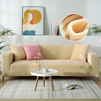 Cubierta De Sofá De Terciopelo Para Sala De Estar Color Gris Estirable Sólido Cubierta De Sofá Conjunto Funda Para Asiento Y Cojín 1PC - details 7