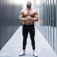 Pantalones De Correr Para Hombre Fitness Entrenamiento Deportivo Tejido De Poliéster Y Algodón Estilo Magro Ajustado Para Gimnasio Y Running - details 1