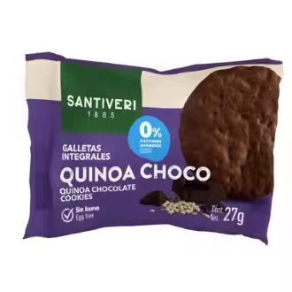 GALLETAS INTEGRALES QUINOA CHOCO 3ud 0% azucar 27g - 1