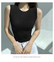 AOSSVIAO Top De Mujer De Algodón 99% Estilo Casual Basic Verano Sin Mangas Cuello Redondo Verde Blanco Negro Tank Top - details 24