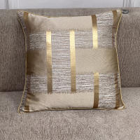 Funda De Cojín Y Funda De Almohada Brillante Con Decoración En Bandas Doradas Sin Núcleo De Almohada Material Poliéster 100% Estilo Geométrico Para Navidad - details 5