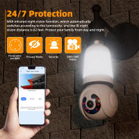 Cámara De Seguridad LED IP WiFi 8MP Con Soporte E27 Vigilancia Nocturna Zoom 10x Audio Bidireccional Monitoreo Automático PTZ - details 6