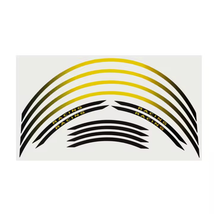 "Tiras adhesivas para Ruedas de motorteta, Llanta, Kit compatible, Amarillo" - 1