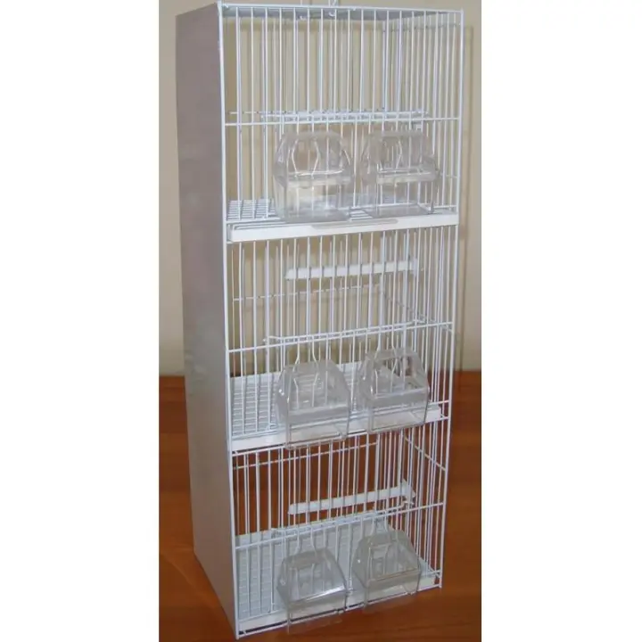 Jaula Pajaro 27 3 Piso 3 Departamentos 60X23X16.5 Cm. Color Blanco - 1