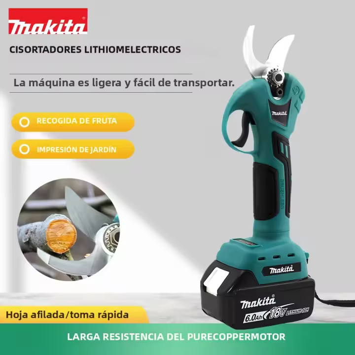 Tijeras Eléctricas De Podar Makita Sin Escobillas Para Ramas Profesionales Y Jardín Compatible Con Batería De 18V - 1
