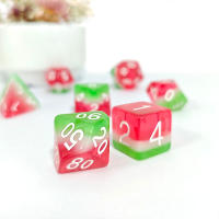 Juego De 7 Dados Polyhédricos De Resina En Forma De Sandía D&D Retro Accesorios Para Juegos De Mesa RPG TRPG Juguete Portátil Para Fiestas - details 4