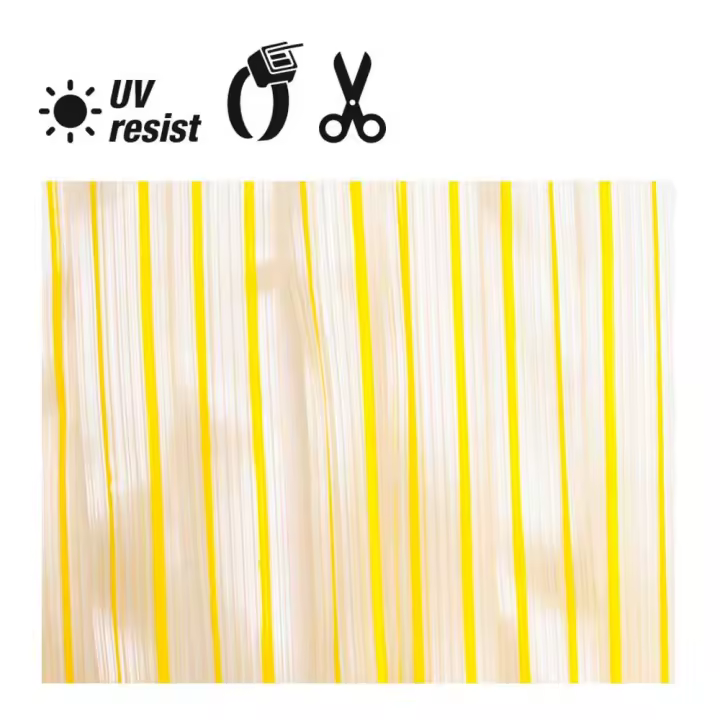 CORTINA DE CINTA DE PLASTICO. COLOR AMARILLO-TRANSPARENTE 32 TIRAS 90x210cm EDM - 1