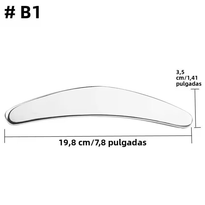 Masajeador De Acero Inoxidable Gua Sha Herramienta De Desgaste Muscular Para Relajación Corporal Y Masaje Facial Uso Manual Tamaño Medio - 1