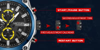 Reloj De Pulsera Deportivo Militar Para Hombre MEGIR Resistente Al Agua Con Correa De Silicona Azul Lujo Marca Top Mano Luminosa - details 4