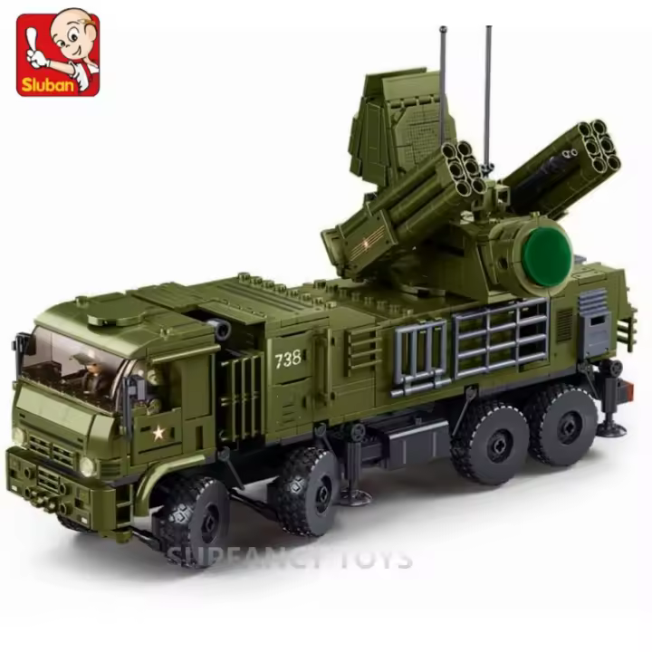 Nuevos Bloques De Construcción Sluban 659PCS Sistemas De Defensa Automotriz Pantsyr-S1S Juguetes Educativos Para Niños - 1