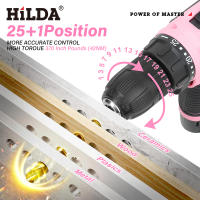 HILDA 12V Taladro Eléctrico De Litio Rosa 3/8 Pulgada Taladro Eléctrico Sin Cable Mini Herramienta De Perforación Para DIY En El Hogar - details 4