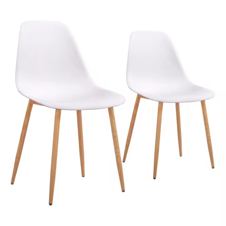 ARISE SHOP-Juego de sillas de comedor,sillas de polipropileno de estilo Nórdico,Sillas para cocina, comedor, sala de estar, dormitorio, Sillas auxiliares de oficina,47x52x82cm,Blanco - 1