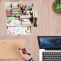 Organizador Escrito de tablero de plástico de Madera, Organizadores de escitorio DIY Organizadores Escritorio grande capacité con caja, Para El Hogar, La Oficina y La Escuela. (PB17-1) - details 5