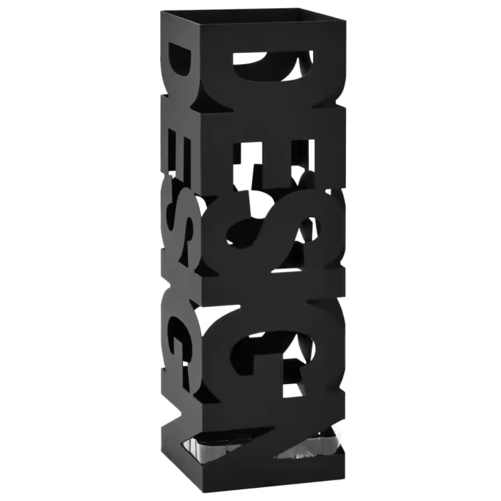 vidaXL Paragúero diseño Design acero negro - 1