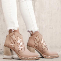 SP Nuevas Botas Martin para Mujer, BOTAS de Tacón Alto transparentes with Cristales retro Bordados, BOTAS de moda 43, Talla Grande. - details 1
