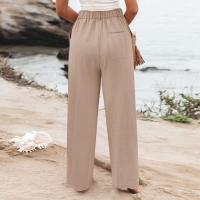 Pantalones Anchos Para Mujer Cintura Alta Elástica Trasera Negocios Casual Largo Pantalones Regulares De Pierna Recta Para Otoño/Invierno - details 41