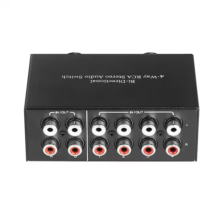 Interruptor audio estéreo bidireccional 2 de 4 maneras en 4 hacia fuera en 2 o 4 hacia fuera L/R Jack - 1