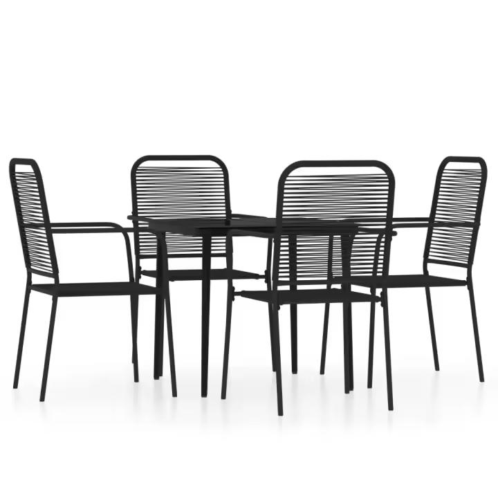 vidaXL Juego de comedor de jardín 5 piezas negro - 1