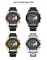 Reloj De Lujo Para Hombre 2023 Marca Top Deportivo Casual Oro Resistente Al Agua Cuarzo Reloj De Mano Con Correa De Acero Inoxidable Y Dial Resistente Al Choque - details 4