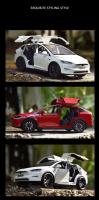 Coche De Juguete a Escala 1:24 Tesla Model X Y Tesla Model 3 Con Sonido Y Luz Coleccionable Para Niños Regalo De Cumpleaños Metal - details 8
