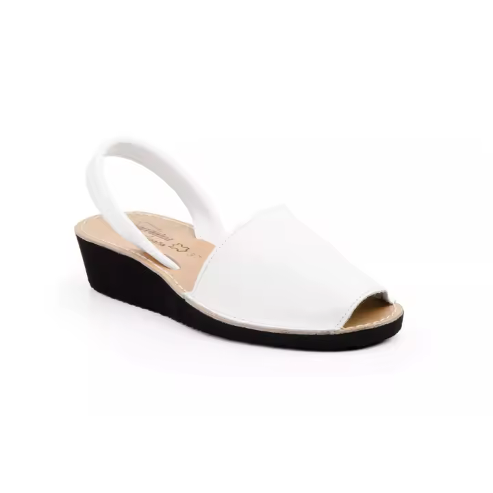 552 Negro y Blanco Hecho en España Ibicencas Menorquina Mujer Piel Negro y Blanco Cuña Numeración: 35-41 Marca: Menorquinas Color: Negro y Blanco moderna y confortable ideal para verano - 1