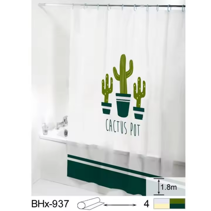Cortina de ducha de material PEVA con dibujos variable, tela impermeable, 180x180cm,cortina de partición gruesa a prueba de moho, cortina decorativa de baño, 1 paquete - 1