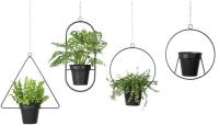 Soporte para plantas colgantes macetas, 4 piezas, colgante para decoración de pared de flores, desmontable, interior al aire libre balcón techo decoración de jardín, con cadena colgante, negro - details 3