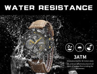 Reloj De Hombre MEGIR Moda Cronógrafo Cinta De Cuero Casual Resistantes Al Agua Reloj De Pulsera De Cuarzo Para Deporte Y Uso Diario - details 7