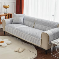 Cubierta De Sofá Con Diseño De Cuadros Y Encaje Houndstooth Anti-Derrapante Para Sala De Estar Silla De Accento Cubierta De Asiento Amigable Con Mascotas - details 10