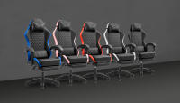 Mars Gaming MGC-X, Silla Gaming Ergonómica, Cuero Sintético, Respaldo Reclinable y Altura Regulable, Reposabrazos Dinámico, Cojín Cervical y Lumbar, Silla de Oficina con Reposapiés Extensible, Silla PC Azul, Negra, Rosa, Roja o Blanca - details 1