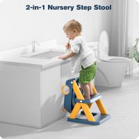 1st Adaptador Wc Niños, plegable Portatil Infantil Asiento Inodoro, Inodoro de Entrenamiento 2 en 1 Para Niños, Consejo de Seguridad, Taburete de Escalera - details 2