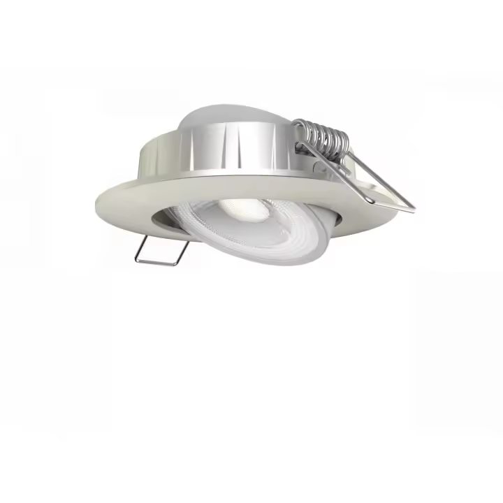 Ledkia Foco Downlight LED 5W Direccionable Circular Níquel Cepillado Corte Ø 68 mm 3000K Blanco Cálido - 1