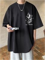 Camiseta Harajuku Monster Anime Para Hombre Talla Grande Estilo Vintage Y2k Unisex Manga Corto Ropa Casual De Verano Algodón Top Masculino - details 4