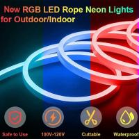 Tira De Luces LED RGB Neon 5V USB 1M Con Control Remoto Decoración Para Habitación TV Impermeable SMD 3535 Flexible 108Leds/M - details 1