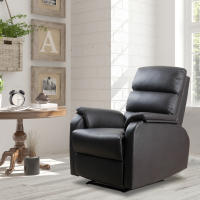 HOMCOM Sillón Relax Reclinable Manual Tapizado en PU con Reposapiés Retráctil Asiento y Respaldo Extra Acolchados para Salón Oficina Dormitorio 75x92x99 cm Marrón - details 1