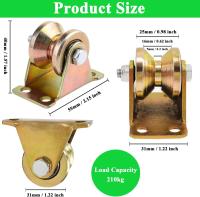 Rueda de polea de ranura en V de 4 piezas, bloque de polea pequeño de 5mm con soporte, capacidad de carga 440 lbs/200kg - details 0